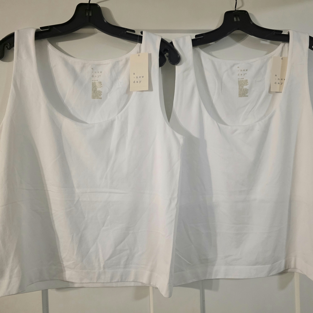 a new day White Scoop Neck Tank Top Bundle Plus Size XXL